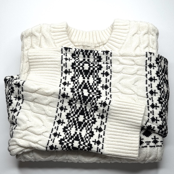 LOFT Fair Isle Cable Sweater - Picture 4 of 6